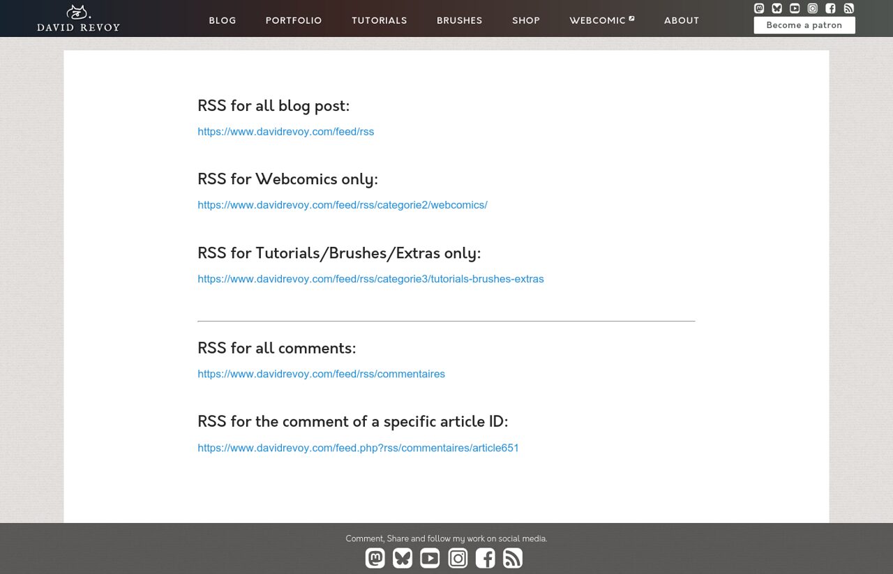Switch Use Rss Option RSS Options - David Revoy